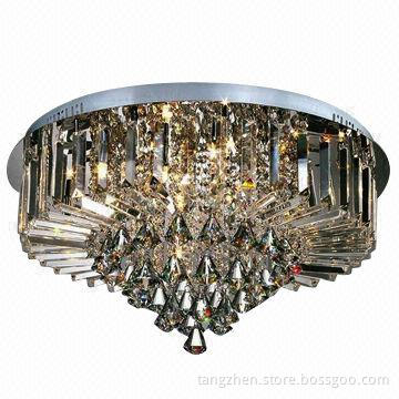 Modern simple LED K9 crystal round ceiling light, good-quality, low price